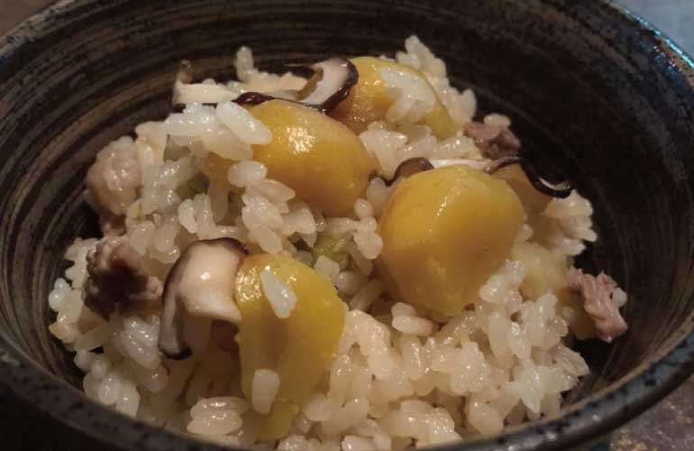 羊と栗のご飯